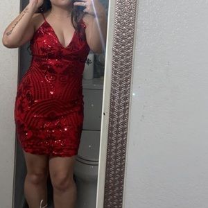 Red birthday dress,